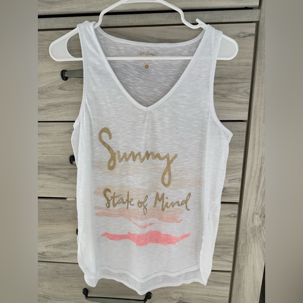 Lilly Pulitzer, White Tank, Size Small